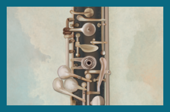 Carousel Oboe and Daisies Illustration
